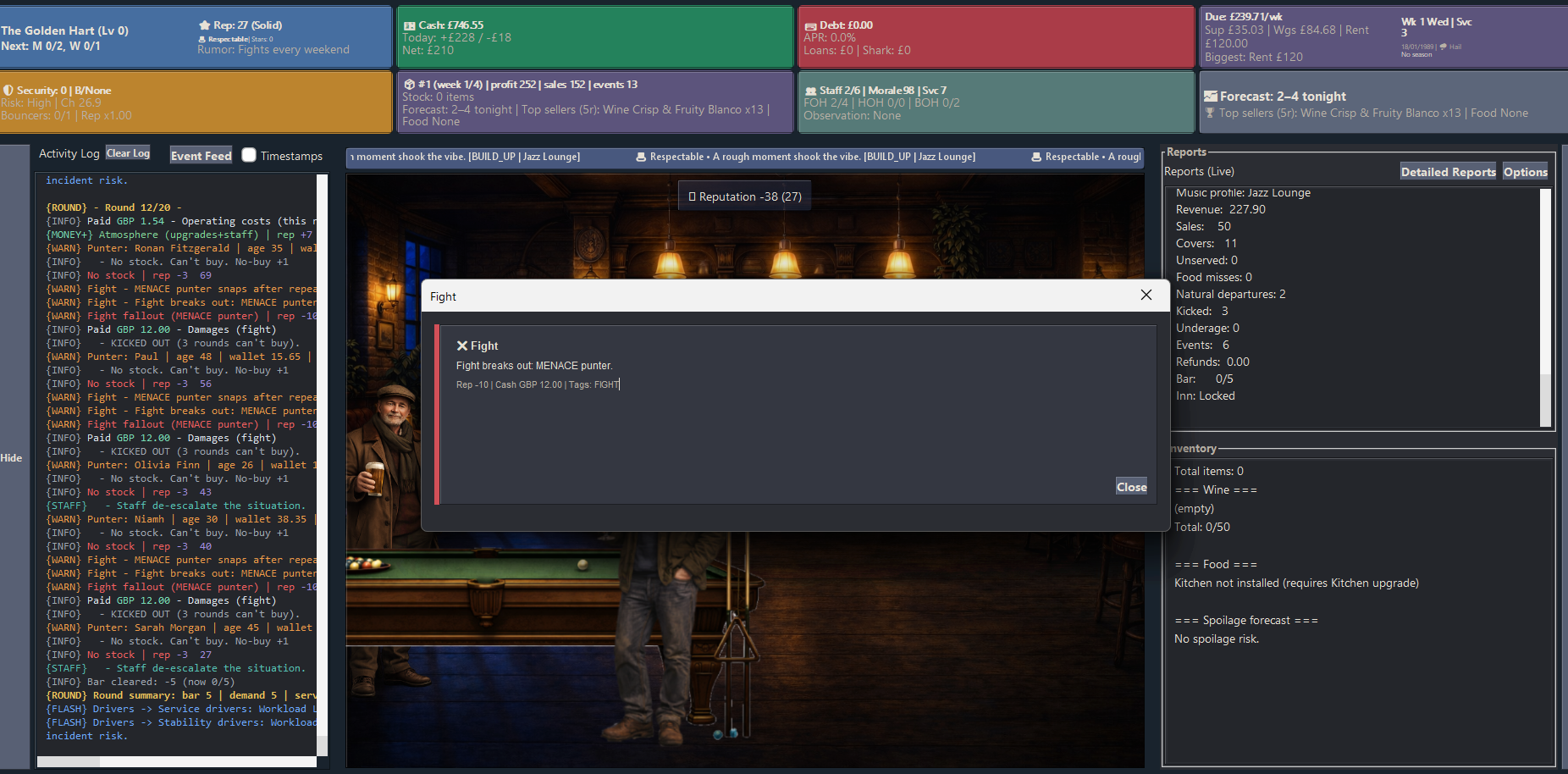 Barva fight incident screen