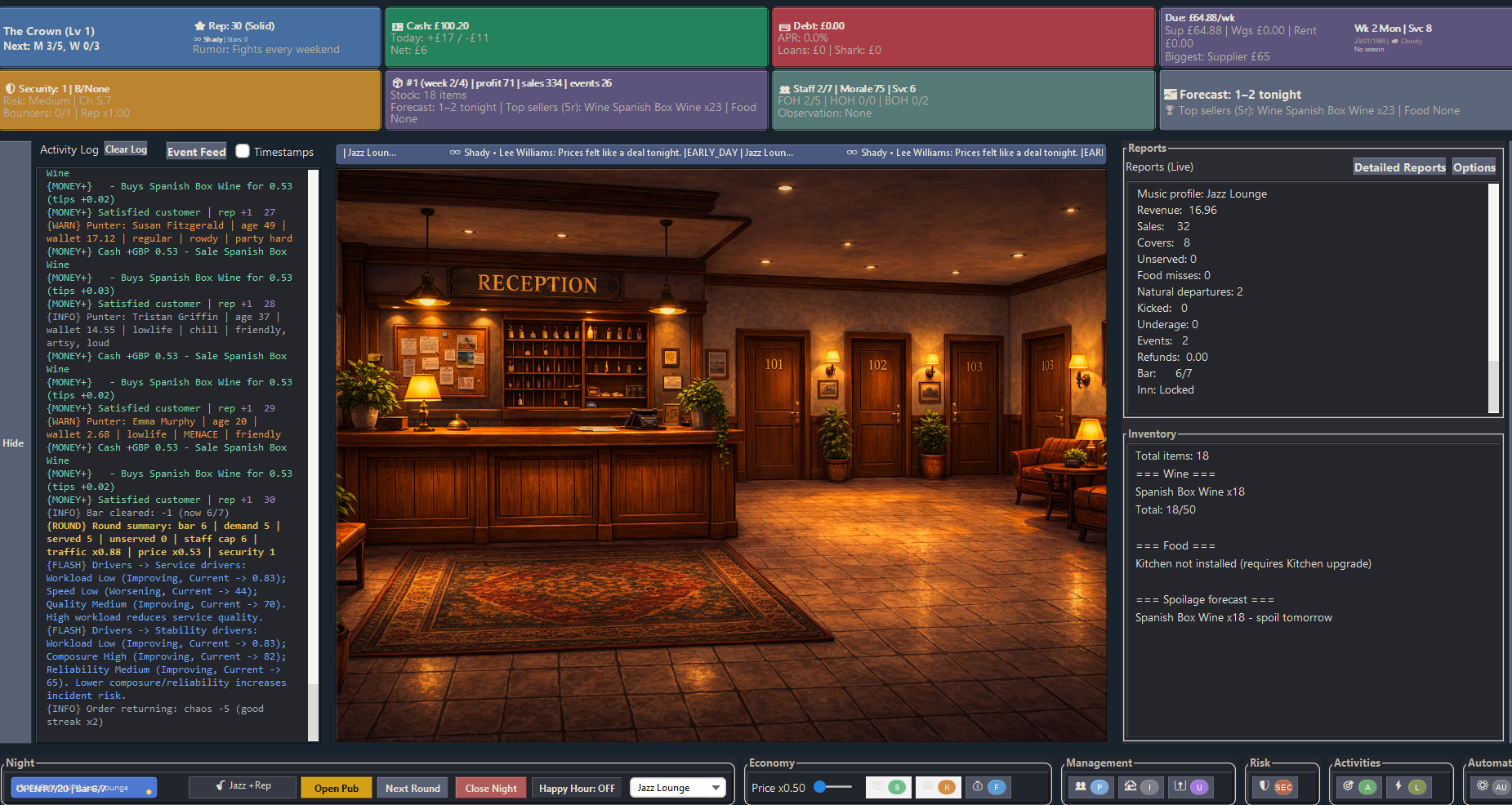 Barva inn background screen