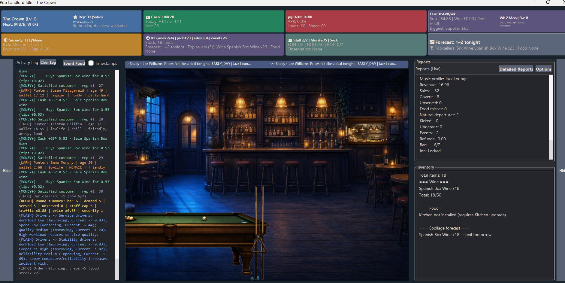 Barva pub closed screen